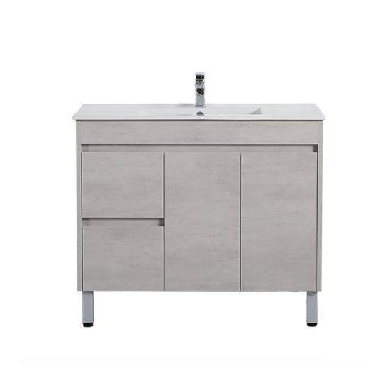 900*460*860mm Polywood Concrete Grey Freestanding Bathroom Vanity Left Drawer (Cabinet Only)