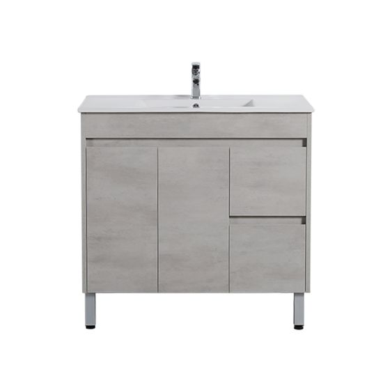 900*460*860mm Polywood Concrete Grey Freestanding Bathroom Vanity Right Drawer (Cabinet Only)