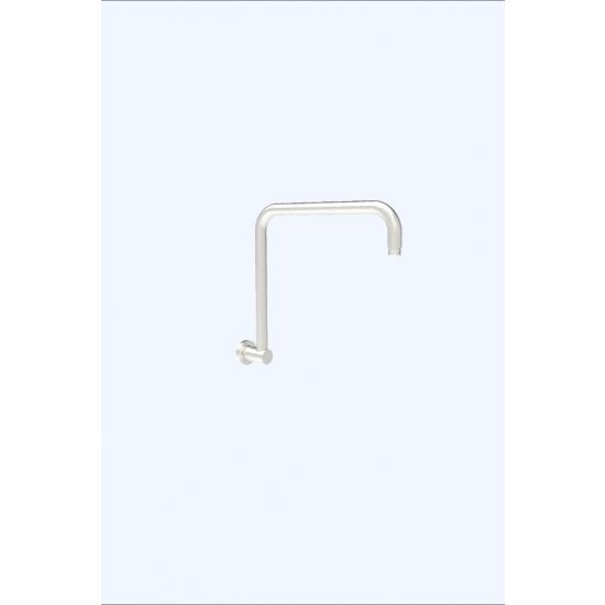Round Rectangle Curved Shower Arm Brushed Nickel