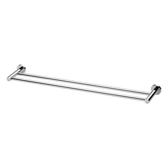 815MM Wall Mounted Round Towel Rail Double Pole Chrome
