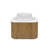 Kiama 600mm Prime Oak 1 Door Curved Wall Hung Fluted Bathroom Vanity