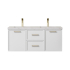 1190*455*470mm Kingsley Federation Matte White Wall Hung PVC Cabinet With Handle