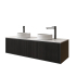 1490mm Kiama Bottega Oak 2S/DW 1M/DR Fluted Wall Hung Vanity Cabinet Only
