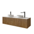 1500mm Kiama Prime Oak 2 Drawers 1 Door Fluted Wall Hung Vanity Cabinet Only