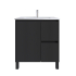 750mm Brio Matte Black 2PAC Coating PVC Freestanding Elegant Wave-Like Fluted Design Bathroom Vanity Cabinet Only
