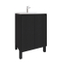 600mm Brio Matte Black 2PAC Coating PVC Freestanding Elegant Wave-Like Fluted Design Bathroom Vanity Cabinet Only