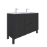 1200mm Brio Matte Black 2PAC Coating PVC Freestanding Elegant Wave-Like Fluted Design Bathroom Vanity Cabinet Only