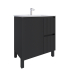 750mm Brio Matte Black 2PAC Coating PVC Freestanding Elegant Wave-Like Fluted Design Bathroom Vanity Cabinet Only