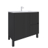 900mm Brio Matte Black 2PAC Coating PVC Freestanding Elegant Wave-Like Fluted Design Bathroom Vanity Cabinet Only