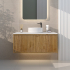 900mm Kiama Prime Oak 1 Right Hand Drawer 1 Left Hand Door Fluted Wall Hung Vanity Cabinet Only
