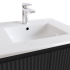 600mm Brio Matte Black 2PAC Coating PVC Freestanding Elegant Wave-Like Fluted Design Bathroom Vanity Cabinet Only