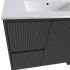 900mm Brio Matte Black 2PAC Coating PVC Freestanding Elegant Wave-Like Fluted Design Bathroom Vanity Cabinet Only