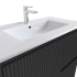 900mm Brio Matte Black 2PAC Coating PVC Freestanding Elegant Wave-Like Fluted Design Bathroom Vanity Cabinet Only