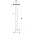 Square Gun Metal Grey Ceiling Shower Arm 600mm