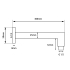 Square Chrome Brass Wall Mounted Shower Arm 400mm
