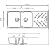 New Beethoven D200 Nera Black 1 and 3/4 Bowl Granite Kitchen Sink 1060*500mm