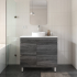 900mm Dark Grey MDF Bathroom Vanity Left Drawers Free Standing Cabinet Only