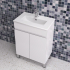 600MM Narrow Gloss White MDF Bathroom Vanity 2 Doors Free standing Cabinet Only 
