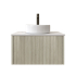 600mm Kiama Coastal Oak 1 Drawer Narrow Fluted Wall Hung Vanity Cabinet Only