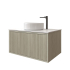 750mm Kiama Coastal Oak 1 Drawer Narrow Fluted Wall Hung Vanity Cabinet Only
