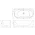 1700mm Kiama Grooved Gloss White Back to Wall Fluted Bathtub 
