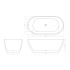 1700mm Freestanding Bathtub Gloss White Acrylic Oval Bathtub