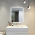600mm Curved Rim Rectangle 3 Color Backlit Bathroom LED Mirror(Touchless Sensor Switch)
