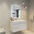 600mm Curved Rim Rectangle 3 Color Backlit Bathroom LED Mirror(Touchless Sensor Switch)