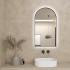 500x900mm Matte Black Framed Arch 3 Color Backlit LED Mirror(Touchless Sensor Switch)