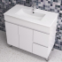 900MM Gloss White PVC Bathroom Vanity Right Drawers Free standing Cabinet Only