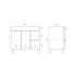 900MM Gloss White MDF Bathroom Vanity Right Drawers Free standing Cabinet Only