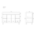 1200MM Gloss White MDF Bathroom Vanity 4 Side Drawers 2 Middle Doors Free standing Cabinet Only