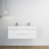 1200MM Gloss White PVC Bathroom Vanity 2 Middle Drawers 2 Side Doors Wall Hung Cabinet Only