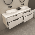 1800mm Wall Hung Grooved Bathroom Vanity Matte White Finish 2 PAC Coating MDF Board Cabinet Only 