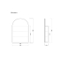 600x900mm Arched Matte White 2PAC MDF 1 Right Hand Side Hinged Door Shaving Cabinet