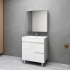750MM Narrow Gloss White PVC Bathroom Vanity Right Drawers Free standing Cabinet Only