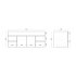 1200MM Gloss White PVC Bathroom Vanity 2 Middle Drawers 4S/DR Wall Hung Cabinet Only