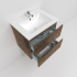 600mm Dark Oak MDF Bathroom Vanity 2 Drawers Wall Hung Cabinet Only 