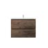 750mm Dark Oak MDF Bathroom Vanity 2 Drawers Wall Hung Cabinet Only 