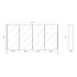 1500mm Pencil Mirror Dark Grey MDF 4 Doors Shaving Cabinet
