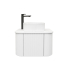 Kiama 600mm Matte White 1 Door Curved Wall Hung Fluted Bathroom Vanity