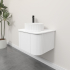 Kiama 600mm Matte White 1 Door Curved Wall Hung Fluted Bathroom Vanity