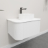 Kiama 750mm Matte White 1 Drawer Curved Wall Hung Fluted Bathroom Vanity