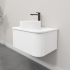Kiama 750mm Matte White 1 Drawer Curved Wall Hung Fluted Bathroom Vanity