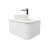 Kiama 750mm Matte White 1 Drawer Curved Wall Hung Fluted Bathroom Vanity