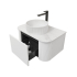 Kiama 750mm Matte White 1 Drawer Curved Wall Hung Fluted Bathroom Vanity