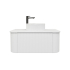 Kiama 950mm Matte White 1 Drawer Curved Wall Hung Fluted Bathroom Vanity