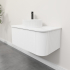 Kiama 950mm Matte White 1 Drawer Curved Wall Hung Fluted Bathroom Vanity