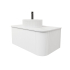 Kiama 950mm Matte White 1 Drawer Curved Wall Hung Fluted Bathroom Vanity