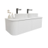 Kiama 1200mm Matte White 2 Drawers Curved Wall Hung Fluted Bathroom Vanity